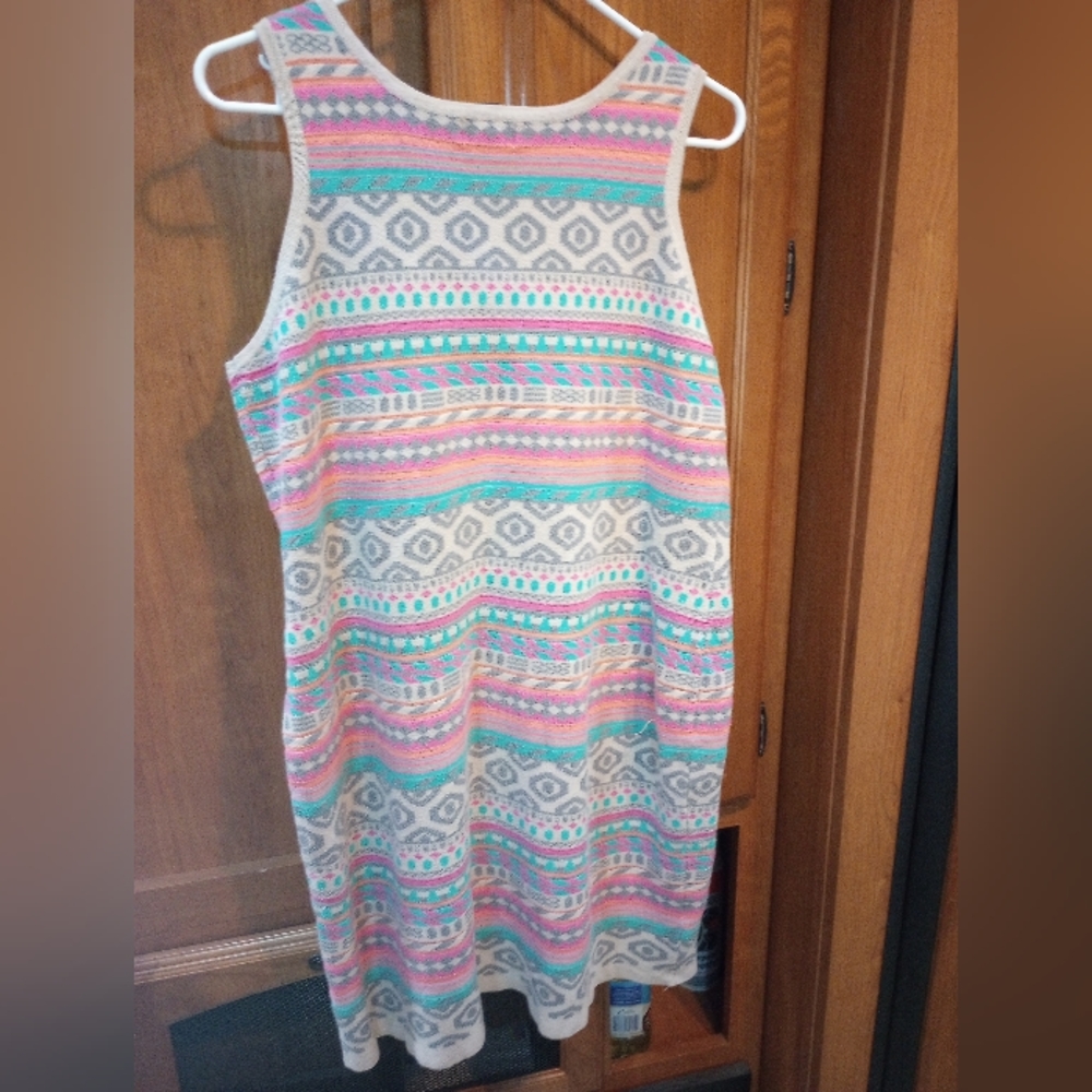 Sweater Tunic Pastel Geometric Designs